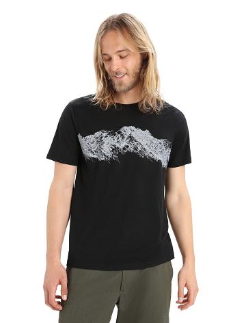 Pánské Tričko Icebreaker Merino Tech Lite II Krátké Sleeve Remarkable Range Černé | CZ 1739LISH